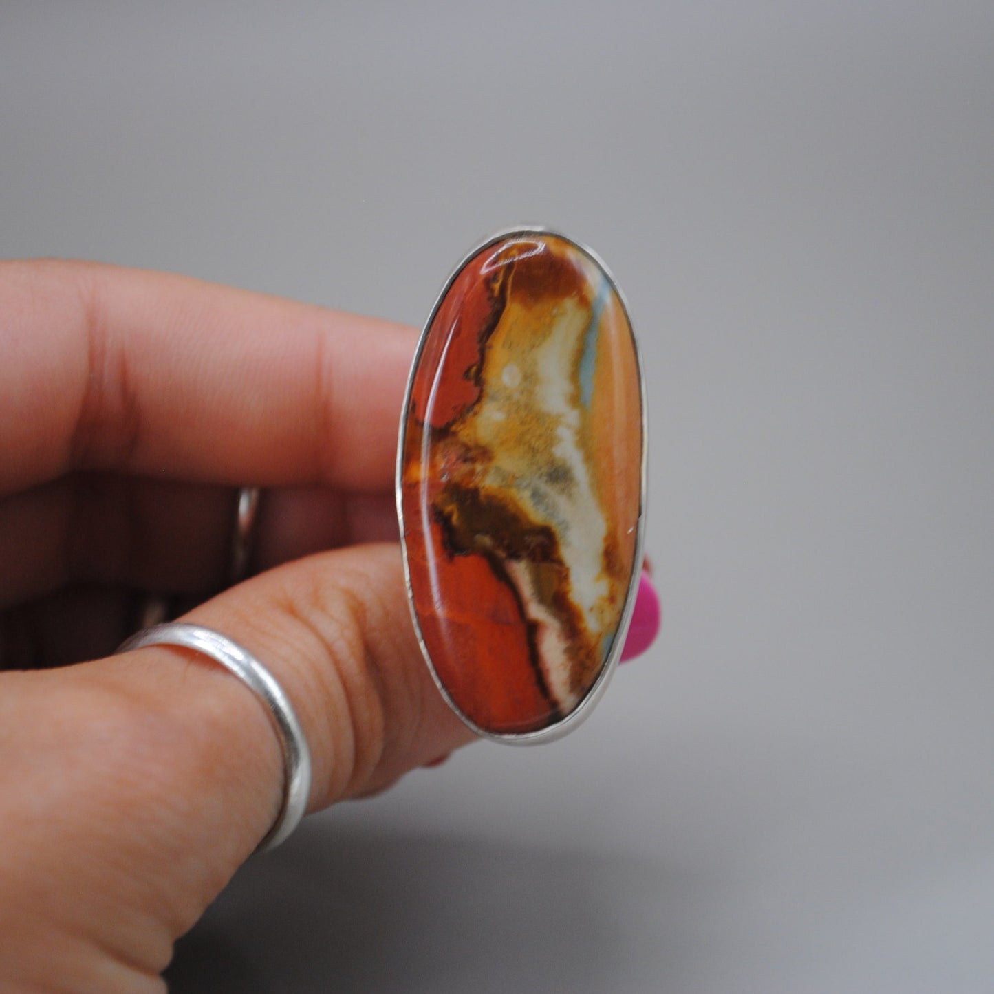 Crazy Lace Agate Ring - Size 5.5