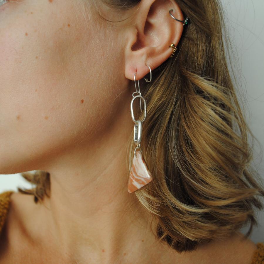 Mineralized Clay Chain Earrings