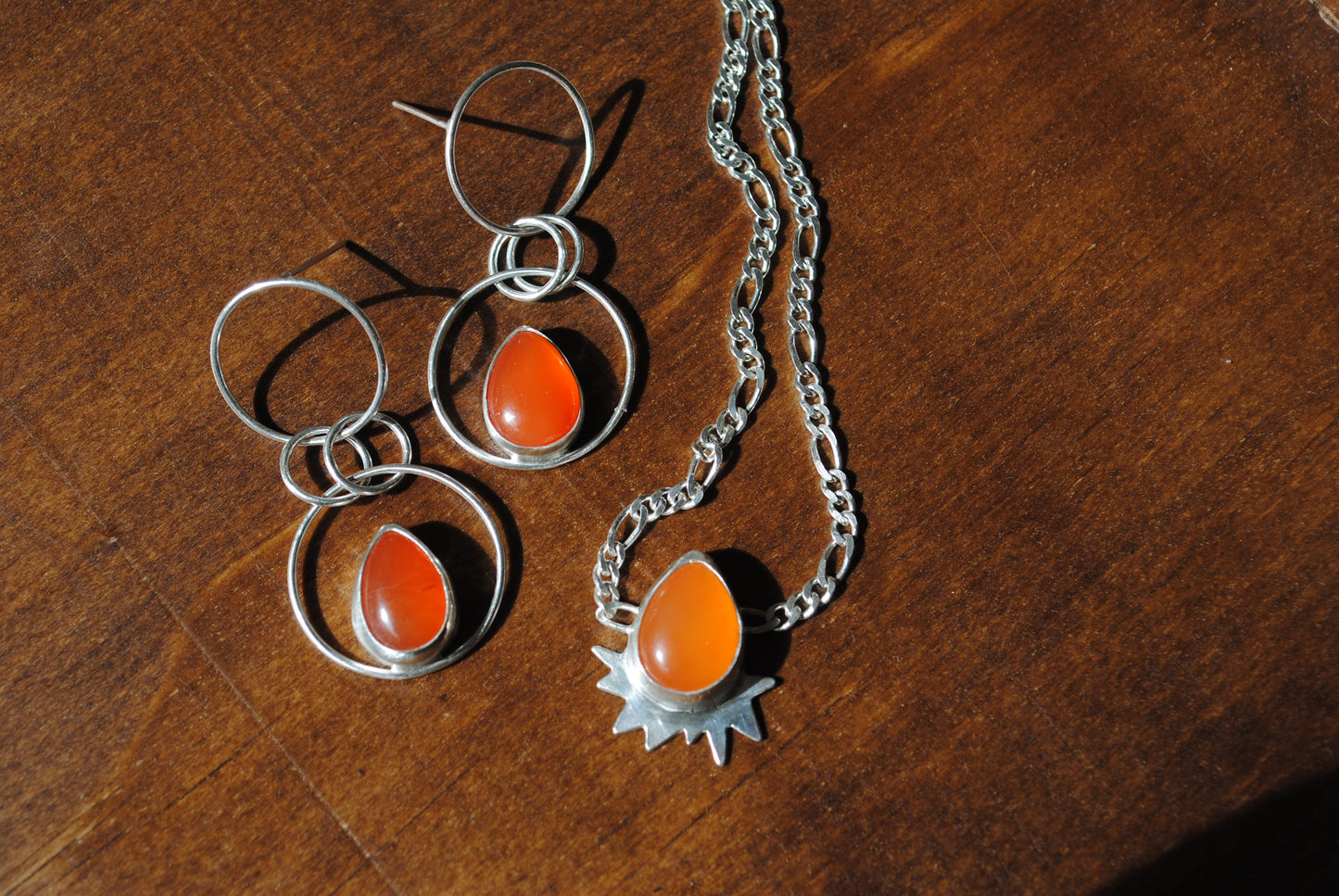 Carnelian Disco Earrings