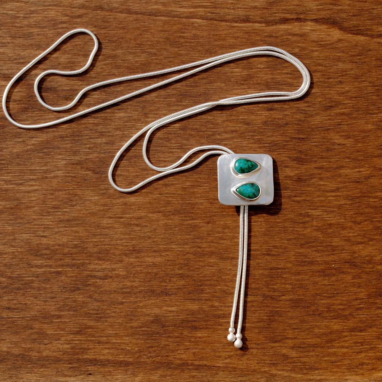 Chrysocolla Square Bolo Tie