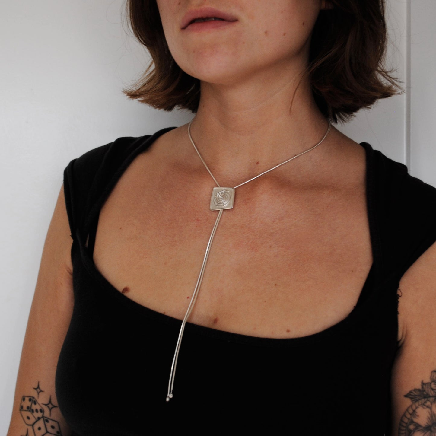 Spiral Square Bolo Tie