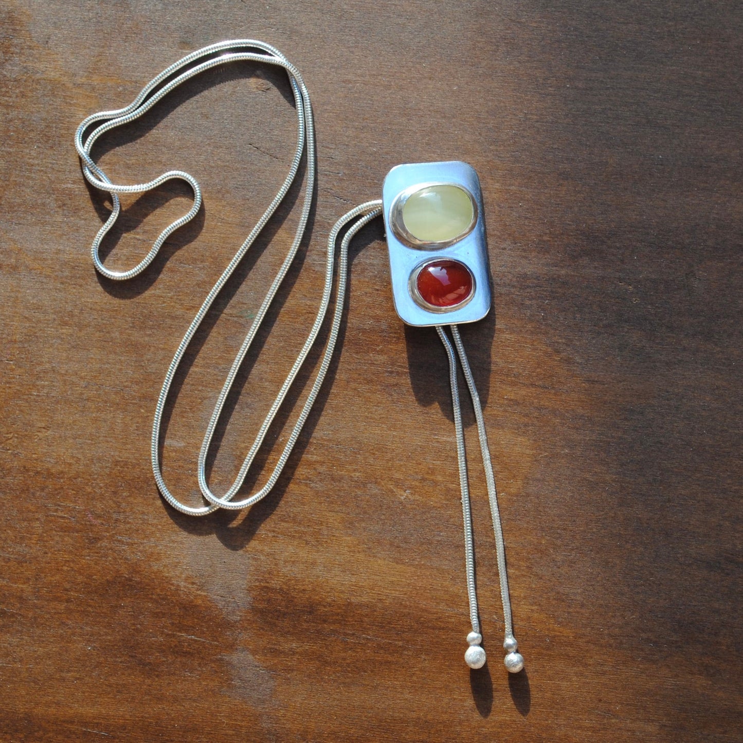 Green Opal and Carnelian Bolo Tie