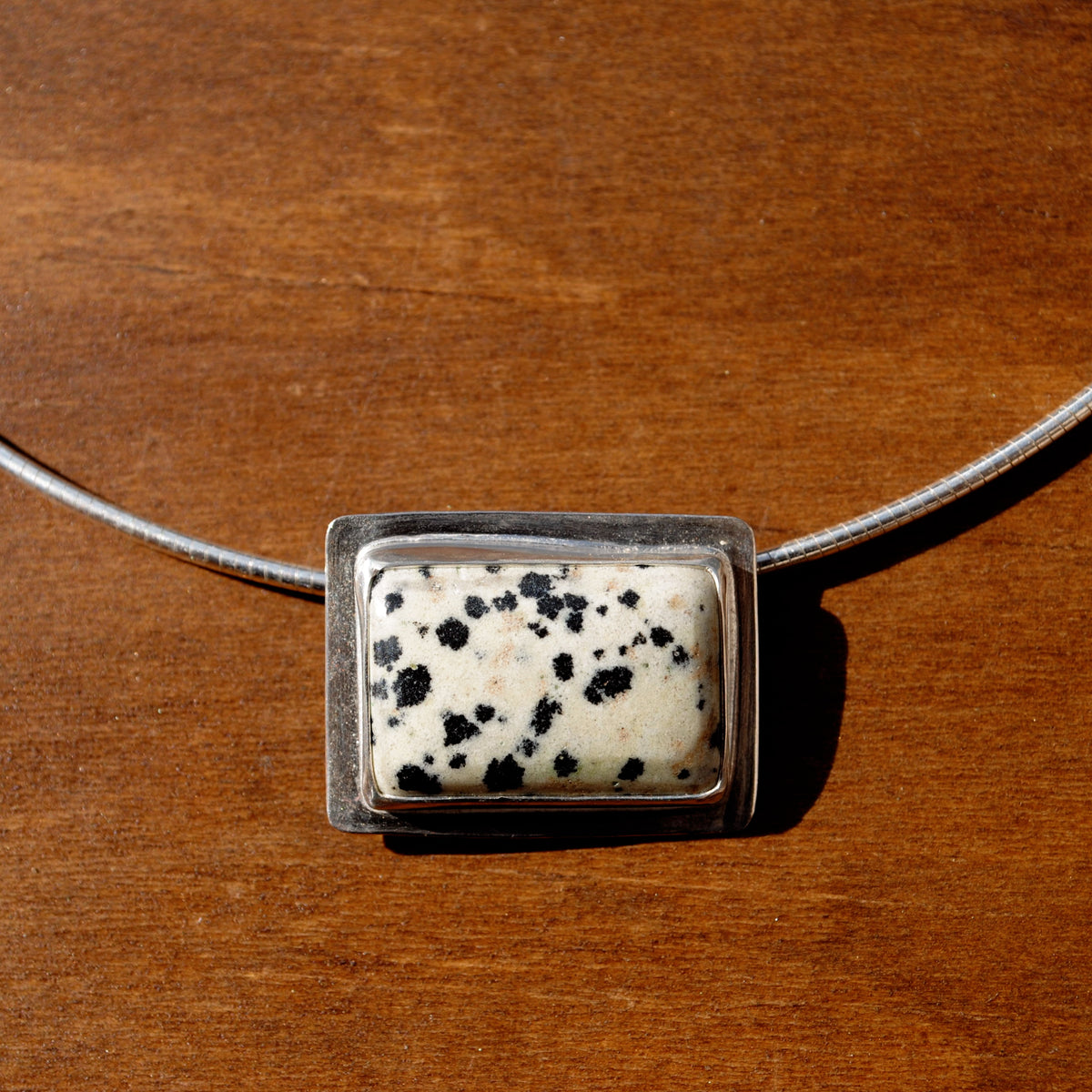 Dalmatian Jasper Omega Necklace