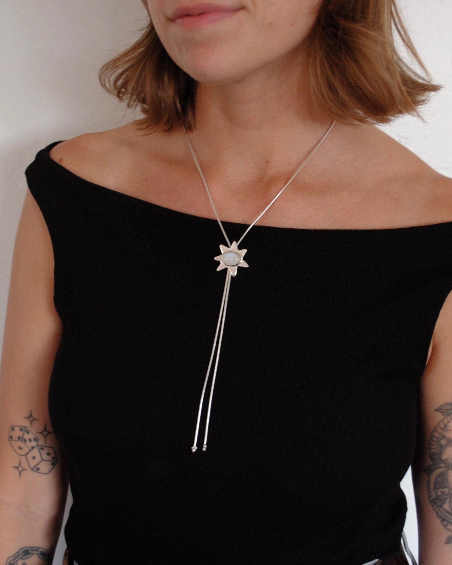 Moonstone Star Bolo Tie