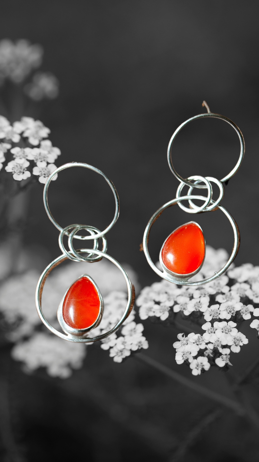 Carnelian Disco Earrings