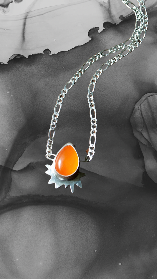 Carnelian Spiky Necklace