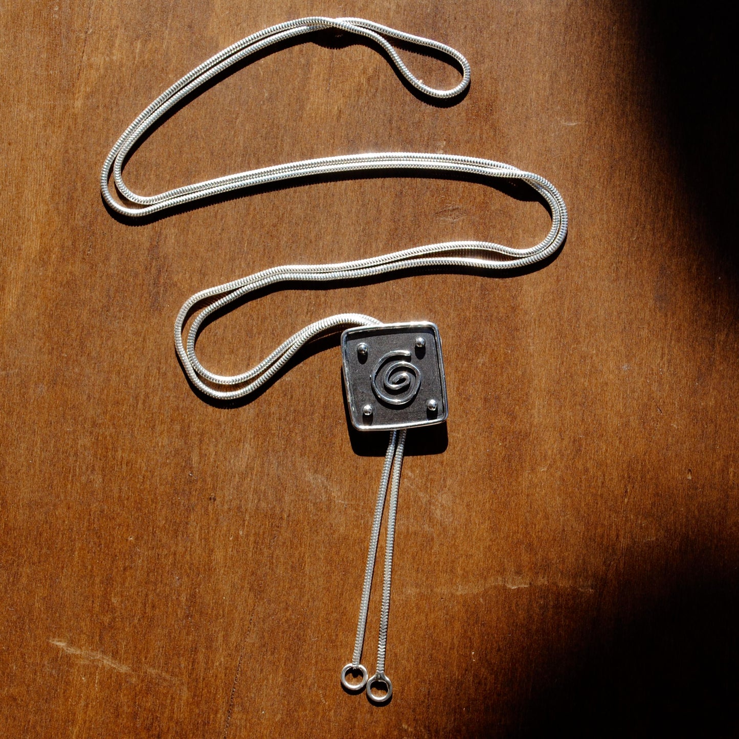 Spiral Square Bolo Tie