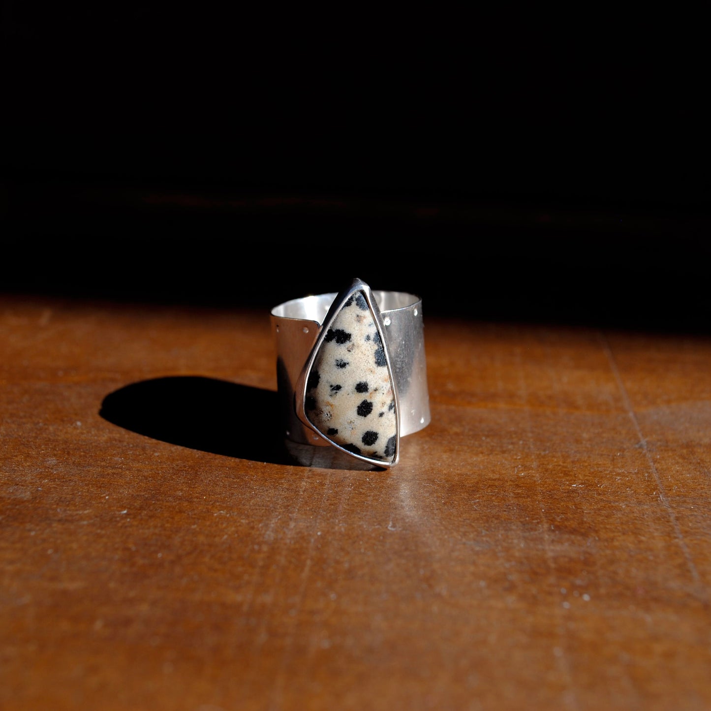 Dalmatian Jasper Ring - US Size 8