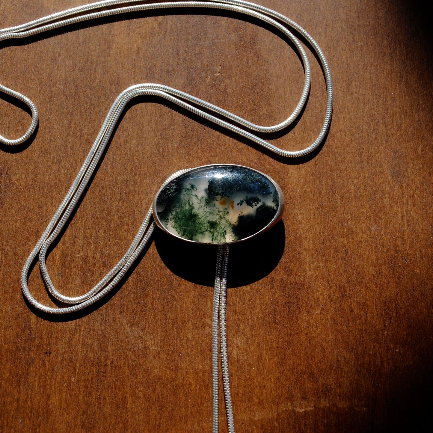 Moss Agate Bolo Tie