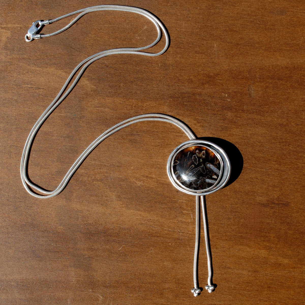 Brown Stick Agate Bolo Tie