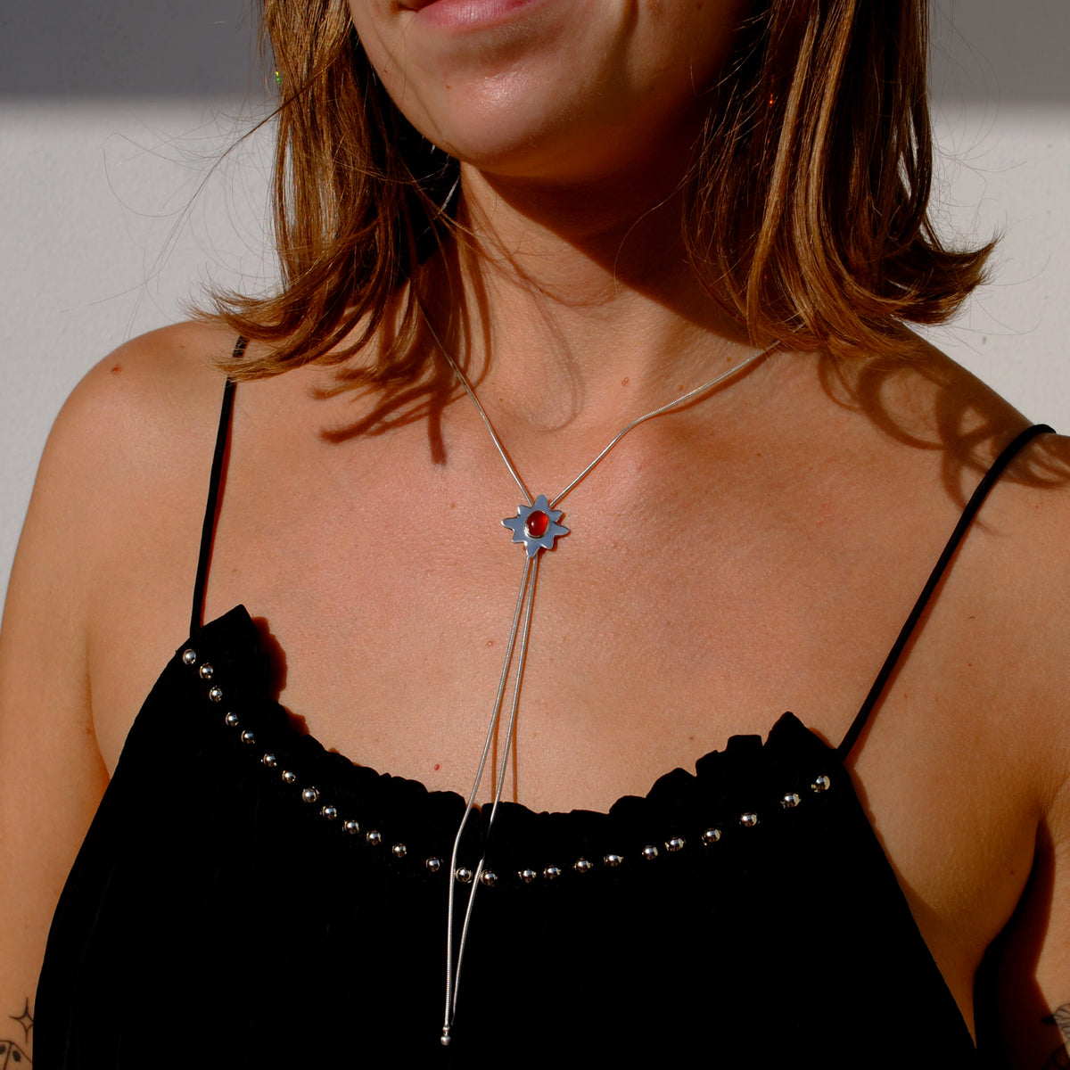 Carnelian Star Bolo Tie