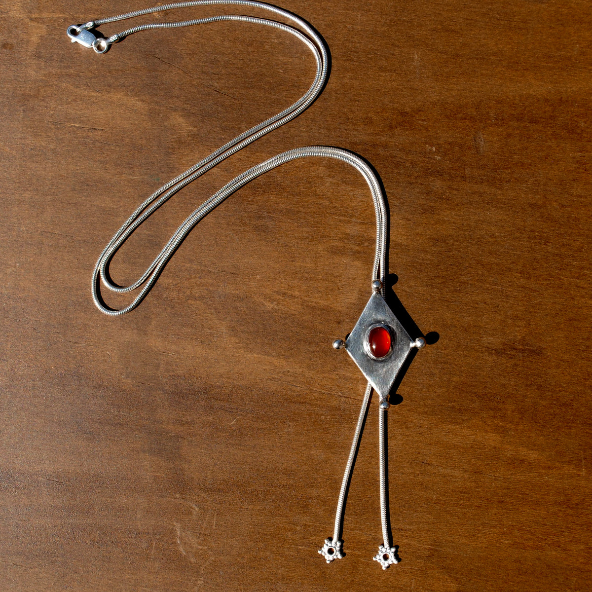 Carnelian Diamond Bolo Tie