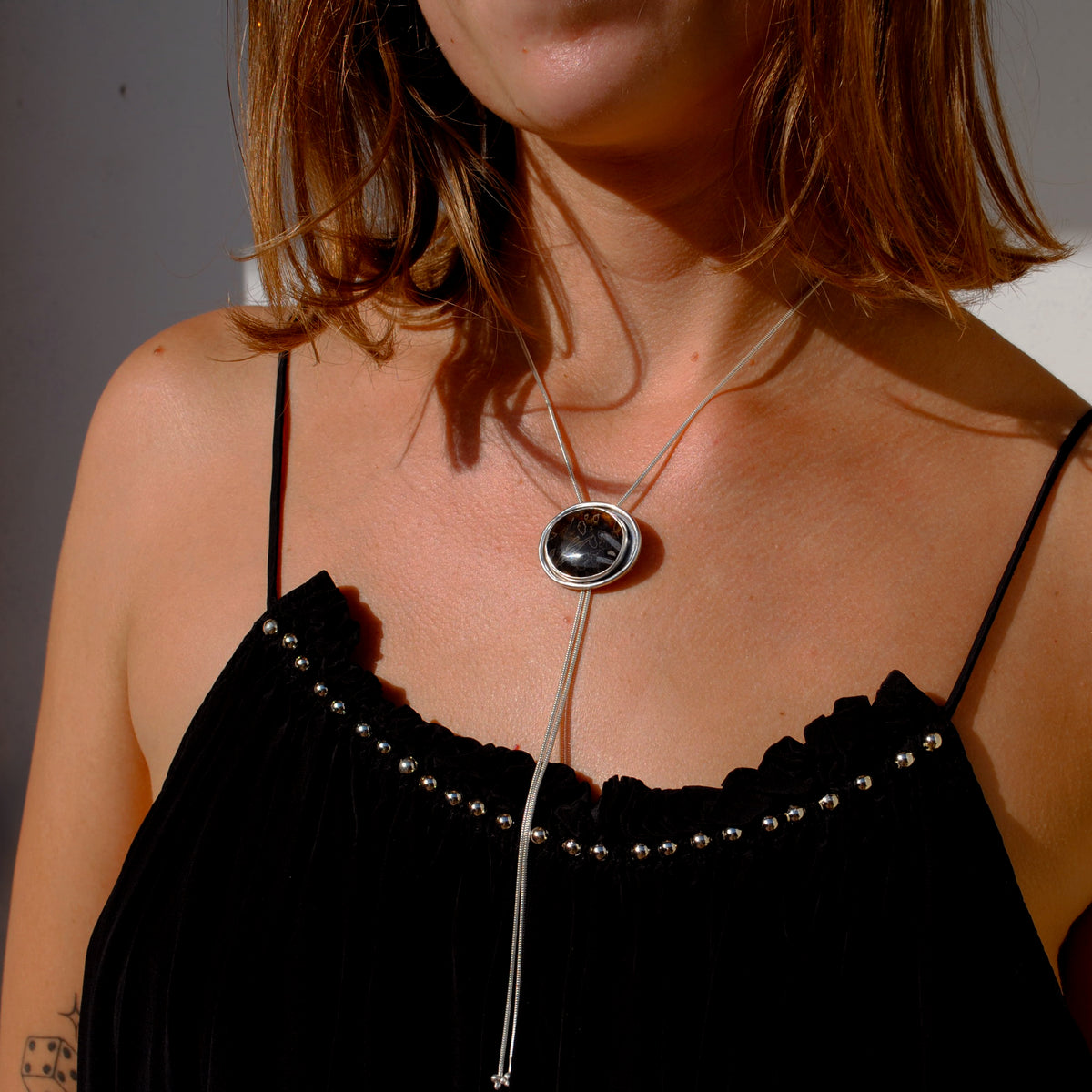 Brown Stick Agate Bolo Tie