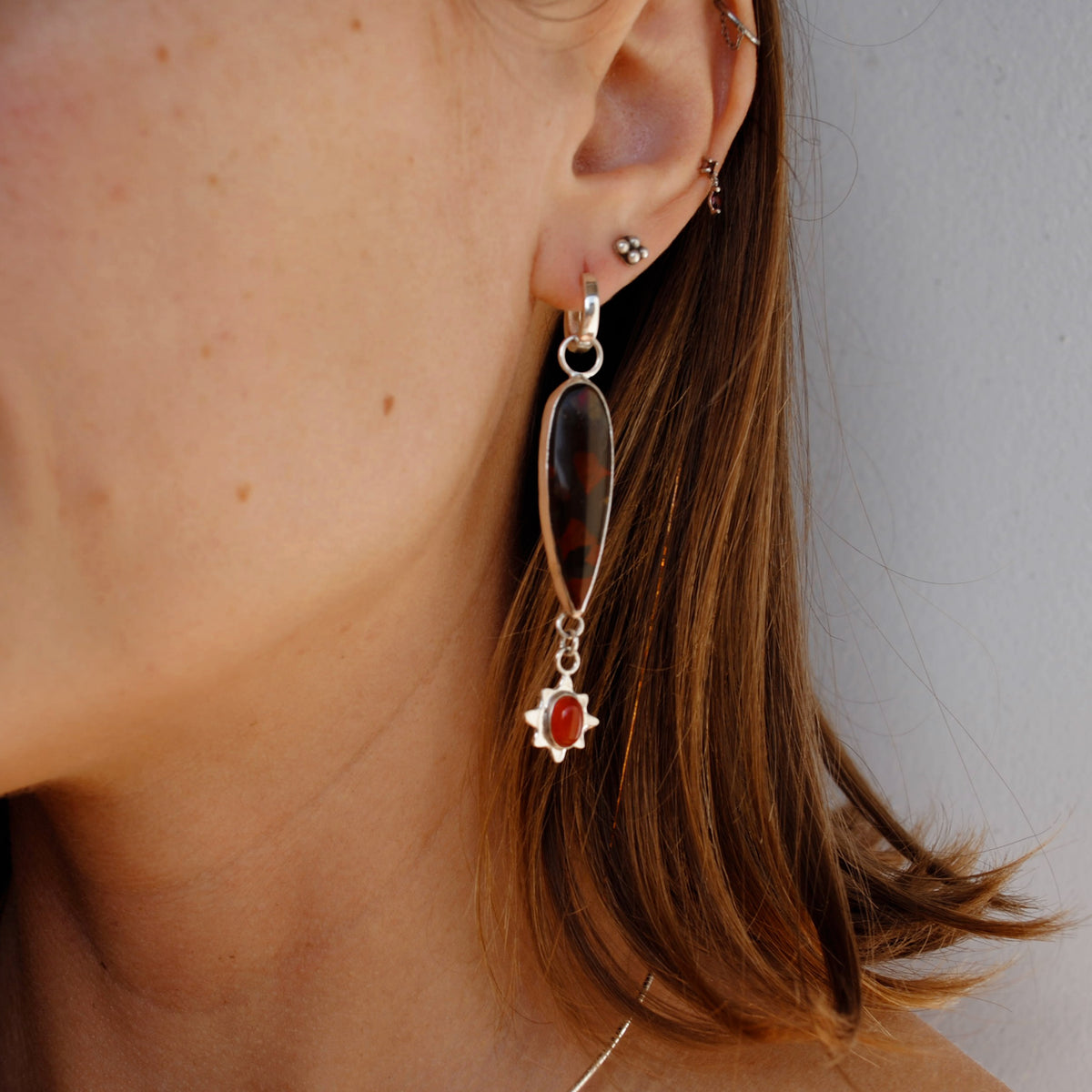 Whiskey Creek Jasper Star Huggie Hoops