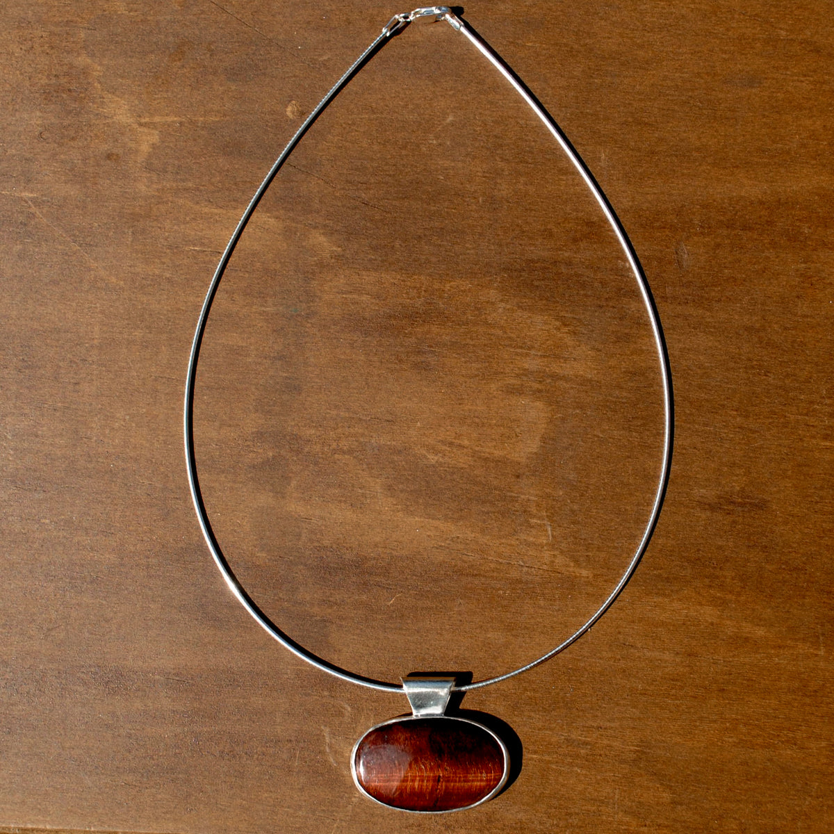 Red Tigers Eye Omega Necklace