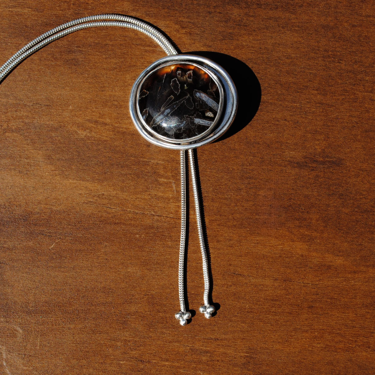 Brown Stick Agate Bolo Tie