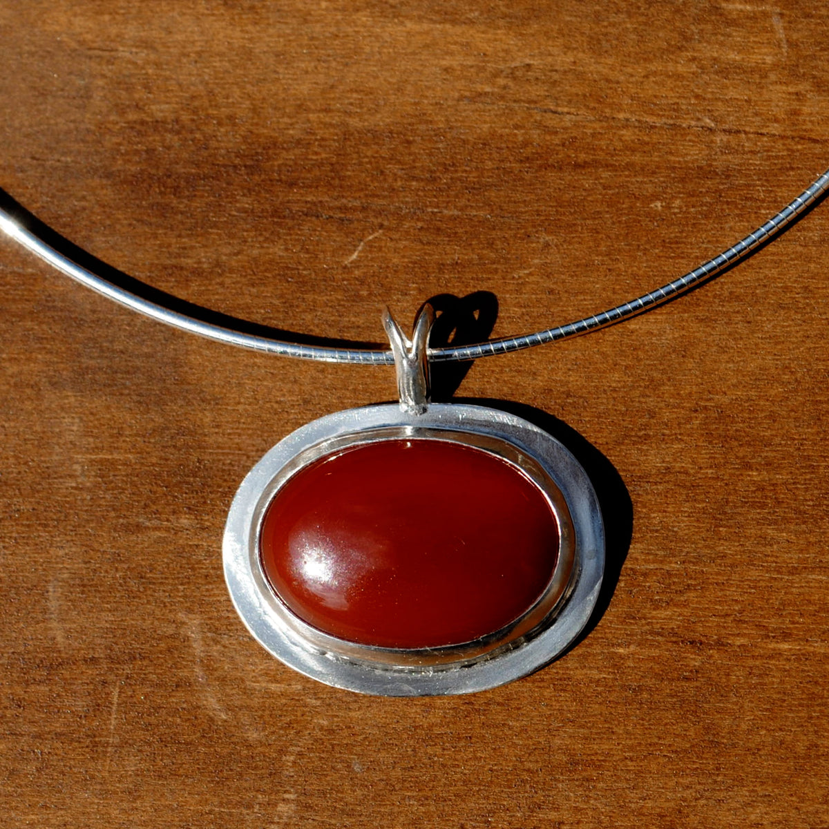 Red Agate Omega Necklace